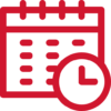 Red Schedule of Work Icon